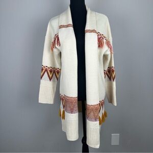 Women's Cream Patterned Sweater Cardigan